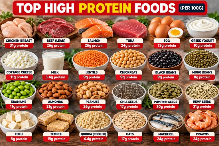 top high protein foods for human